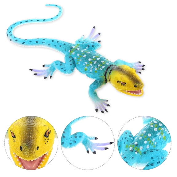 FOMIYES Sky Blue PVC Lizard Ornament Hand Painted Craft for Desktop Or Terrarium