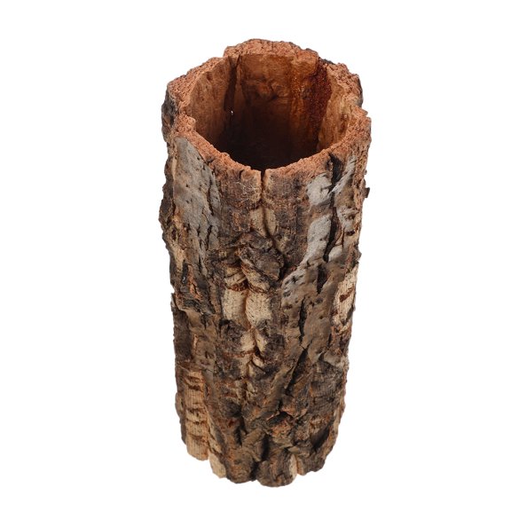 FOMIYES Small Hollow Tree Trunk Hide for Reptiles and Amphibians Natural Light Brown Decor
