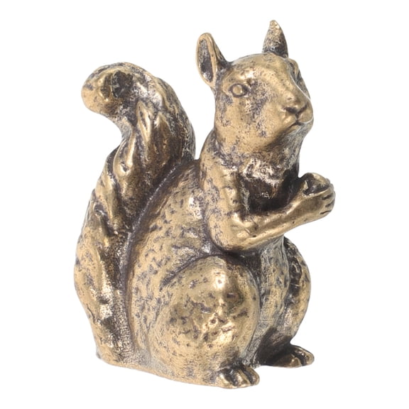 FOMIYES Tiny Brass Squirrel Ornament Desk Decoration Sculpture Art Lovers 1Pcs