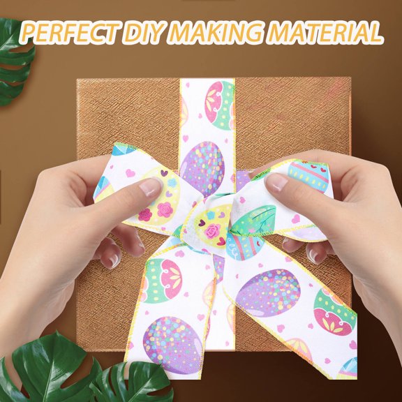 FOMIYES Soft Texture Wire Edge Ribbon for Easter Centerpieces and Decorative Craft Use