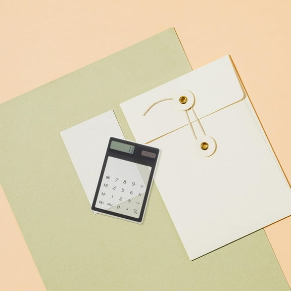 FOMIYES Solar Powered Calculator with Unique Transparent Touch Panel Design Black