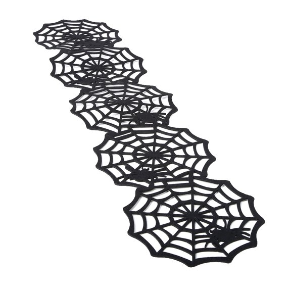 FOMIYES Spider Web Table Runner Black Nonwovens for Home and Restaurant Decoration
