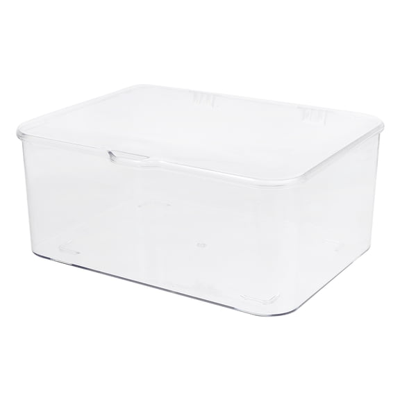 FOMIYES Transparent Acrylic Storage Box with Lid Stackable Organizer for Kitchen and Home