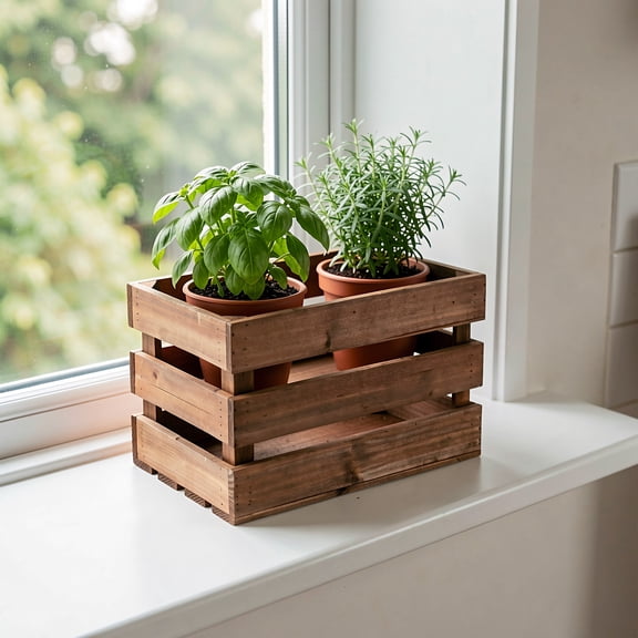 FOMIYES Stackable Wooden Produce Crate for Pantry with Moisture Control and Easy Handling