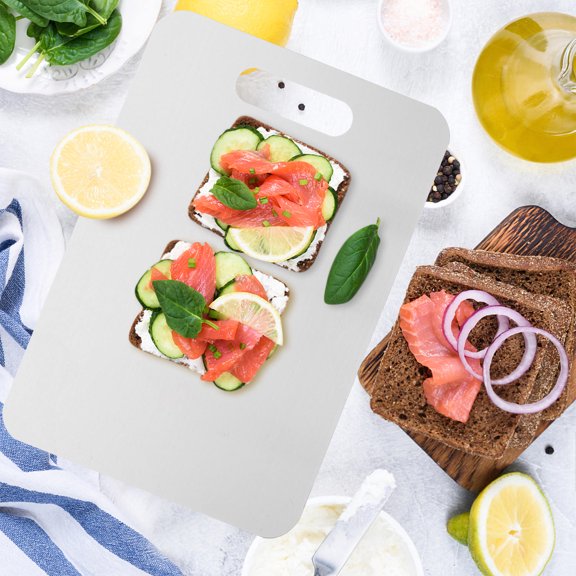 FOMIYES Kitchen Stainless Steel Cutting Board Oven Safe Metal Cutting Board for Home Cooking