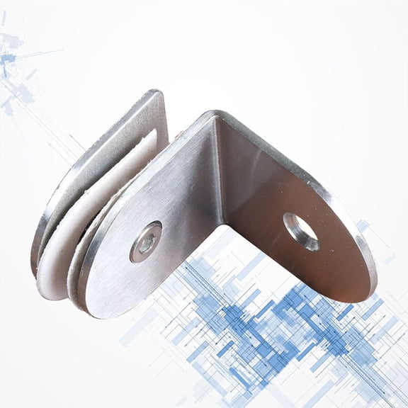 FOMIYES Plated Half-Round 90 Degree Glass Clamp Bracket for Shower Room Fixation