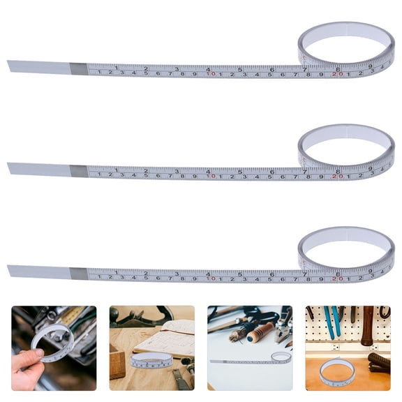 FOMIYES Steel Measuring Tape Self-Adhesive White Dual Scale with Metric and Units for Woodworking, Drafting, and Crafts