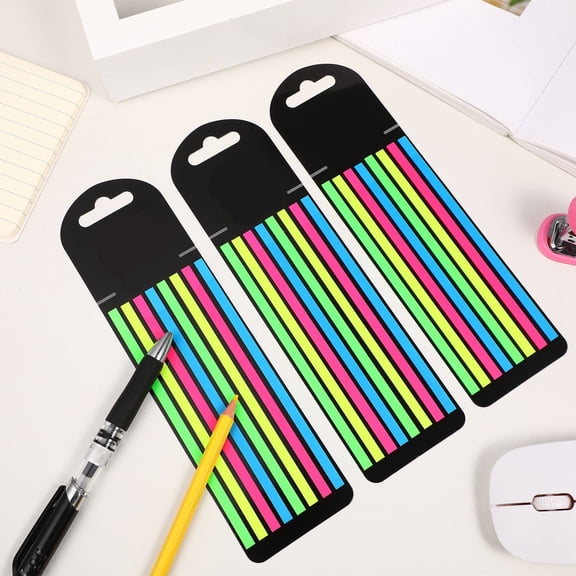 FOMIYES Sticky Highlighter Tape Strips for Reading and Book Annotating with Transparent Color