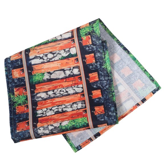 FOMIYES Table Runner Western Party Decor Featuring Realistic Train Track Pattern