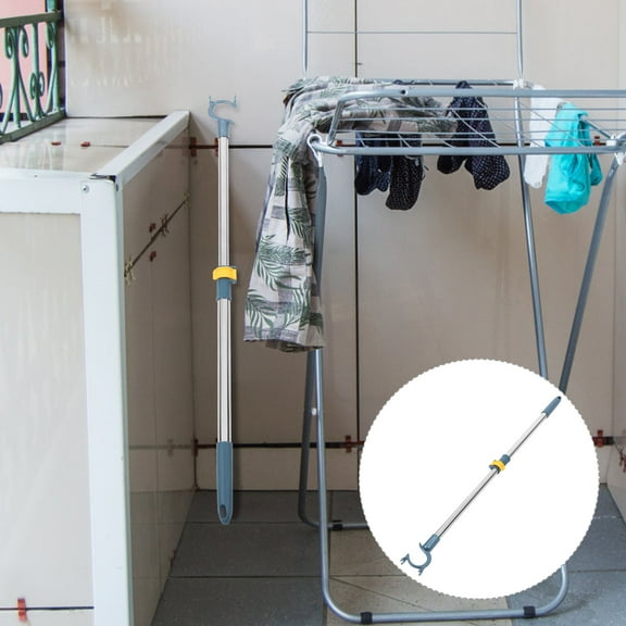 FOMIYES Telescoping Closet Pole 1Pack Retractable Clothesline Pole Blue 83.00X5.20X4.00Cm for Home