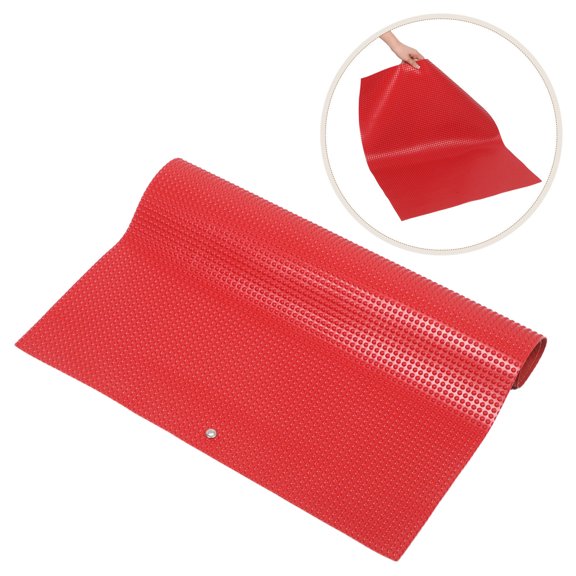 FOMIYES Thickened Grid Red Laundry Scrubbing Mat with Non Slip Feature for Bathroom Floors