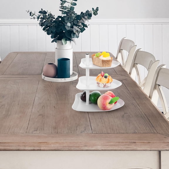 FOMIYES Three-Tier Serving Tray Stainless Steel Storage Display Fruits Home Decor 1Pcs