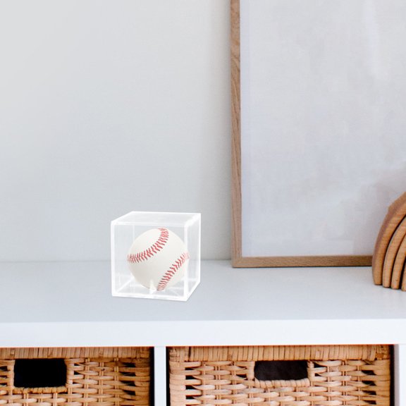 FOMIYES Transparent Baseball Display Case Acrylic Storage Box for Home and Office Display