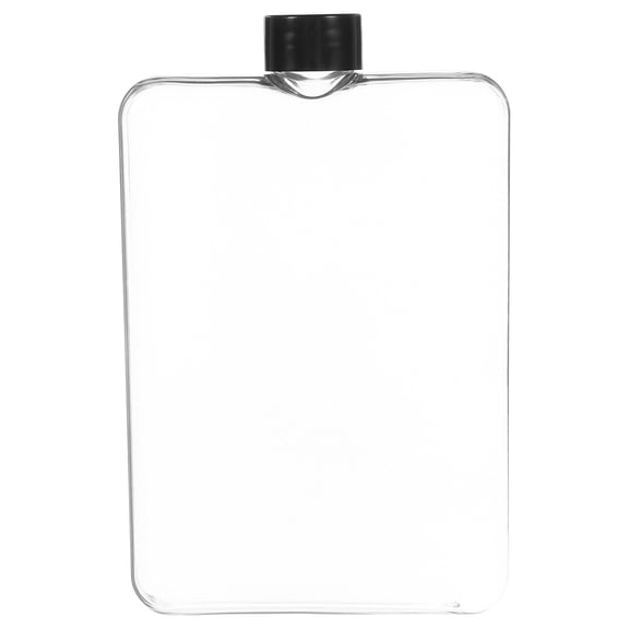 FOMIYES Transparent Flat Water Bottle Plastic Flask for Gym Running and Outdoor Activities