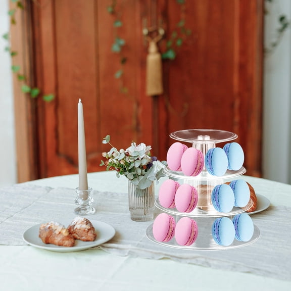 FOMIYES Four-Tier Plastic Macaron Stand for Wedding and Party Dessert Display