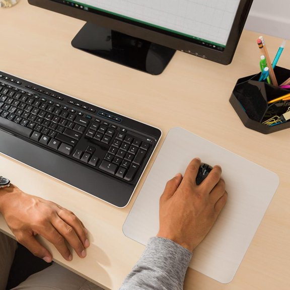 FOMIYES Transparent Glass Mouse Pad for Office with Ergonomic Design and Smooth Mouse Feel