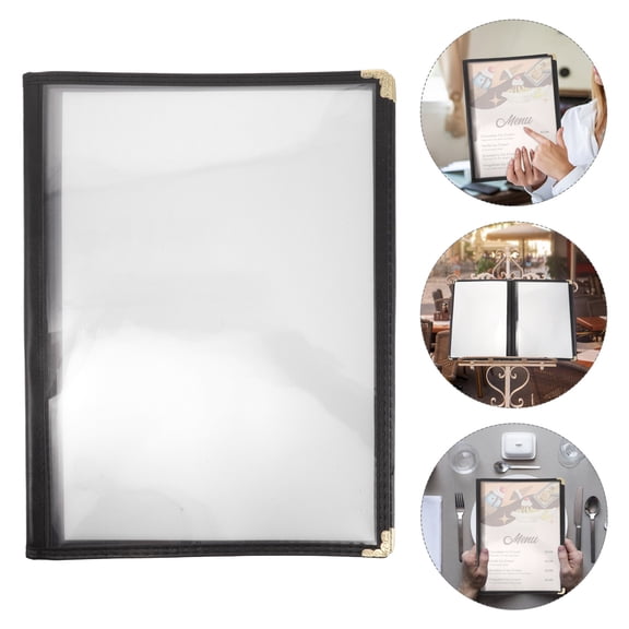 FOMIYES Transparent PVC Menu Cover Binder with Loose Leaf Shell for Easy Restaurant Menu Updates