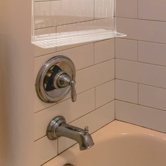 FOMIYES Transparent Plastic Floating Shelf for Phone with Modern Wall Decor Style and Easy Installation 8.5 x 5.5 inches