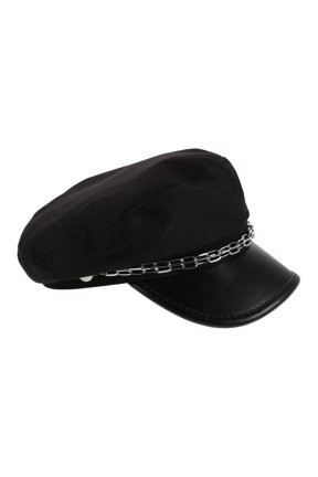 Black Chain Accent Short Brim Fiddler Cap Vintage British Style Hat for Home