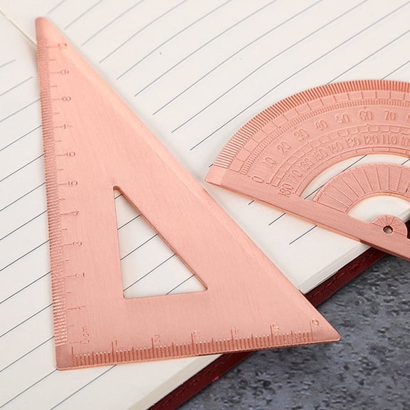 FOMIYES Triangular Measuring Triangle Ruler Light Brown Copper for Professionals 1Pcs