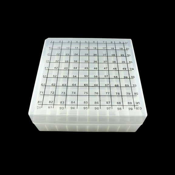 FOMIYES Tubes Storage Test Tube Holder Laboratory and Freezer Use Plastic Cryogenic Storage Box for 1.8/2/5/10ml Tubes (100 Slots)
