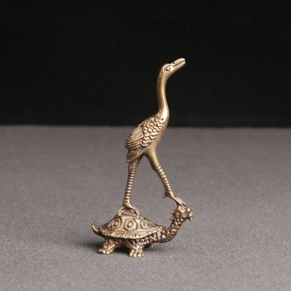 FOMIYES Brass Turtle Figurine, Golden Tortoise Statue Room Decor Ornament for Home, Office, Desk, Shelf Decoration, 1 Set
