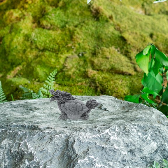 FOMIYES Turtle Tank Aquarium Decor Dragon Turtle Statue Stone Grey 1Pack for Home Decor