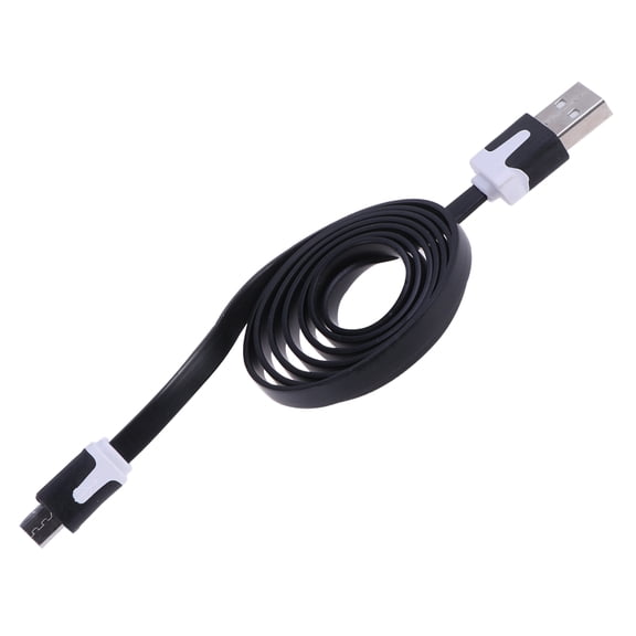 FOMIYES Flat Charging Cord Black Heavy Duty USB Data Cable with Anti Wrap Design for Travel