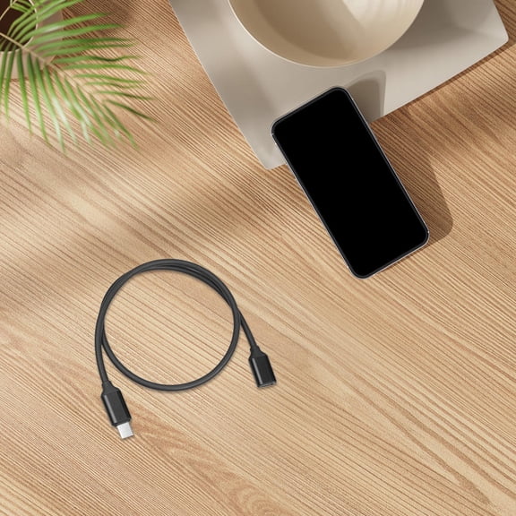 FOMIYES USB Type C Extension Cable 20V 3a Fast Charging and Data Transfer Black for Phone Laptop Tablet