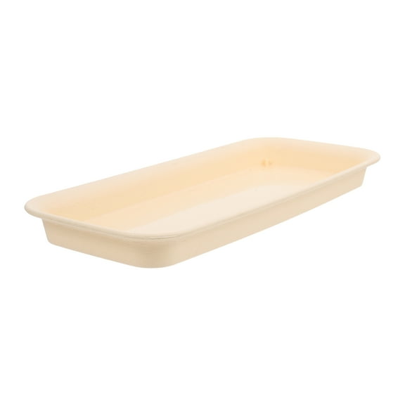 FOMIYES Under Plant Water Tray in Light Brown Resin for Rectangular Flower Pots
