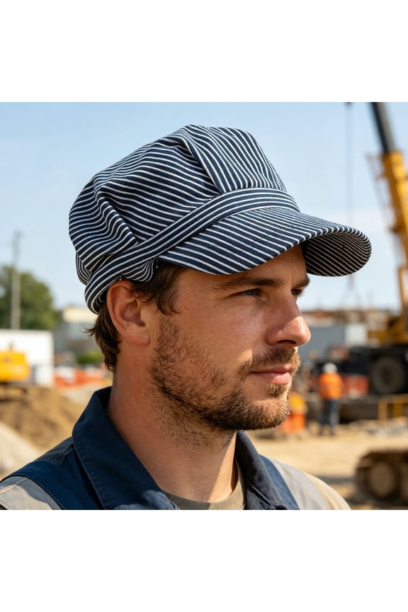 Unisex Train Engineer Cap Adjustable Fit Lightweight Breathable Multi-Color Hat for Costume and Everyday Wear