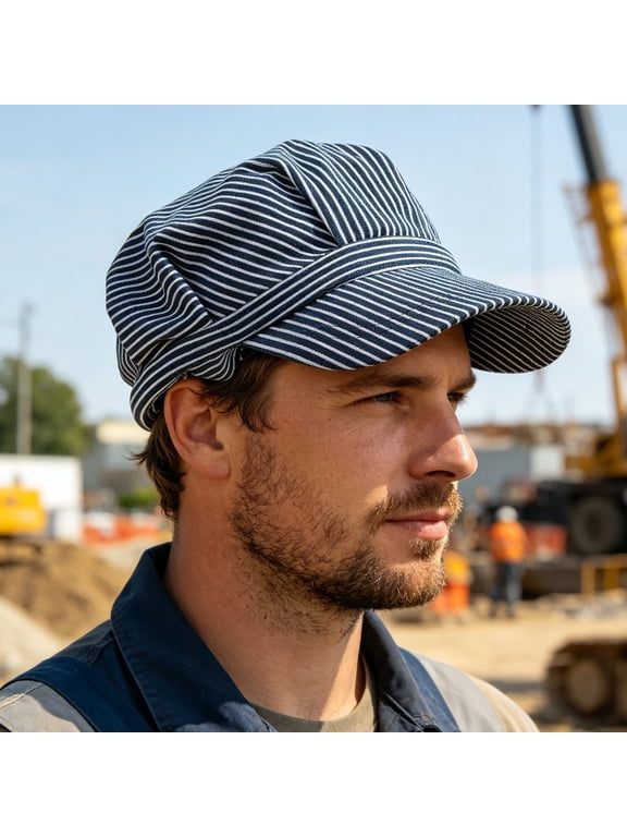 Unisex Train Engineer Cap Adjustable Fit Lightweight Breathable Multi-Color Hat for Costume and Everyday Wear