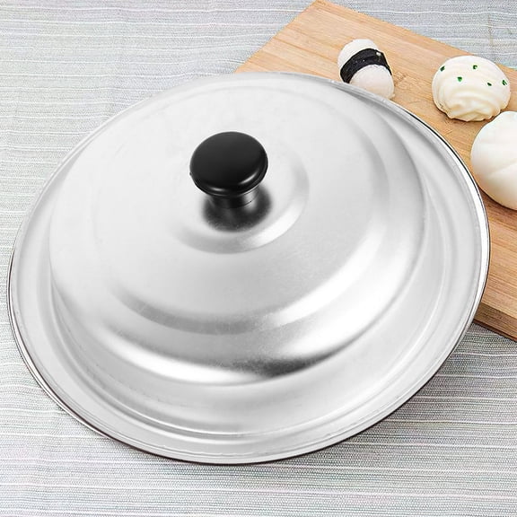 FOMIYES Universal Aluminum Pan Lid for Home Use Compatible with Frying Pans and Woks Plated Silver