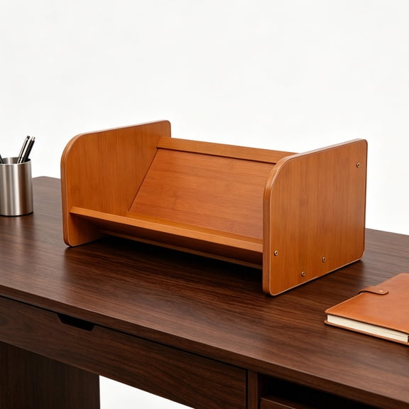 FOMIYES Versatile Bamboo Record Holder Shelf for Home Office Vinyl and Cd Storage