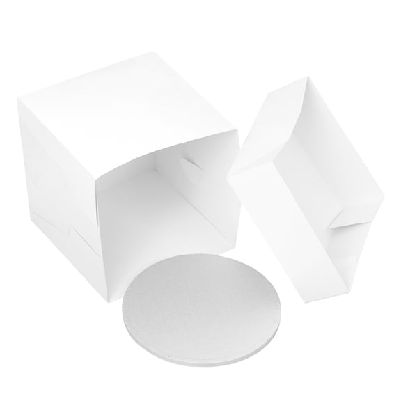 FOMIYES Versatile White Cake Storage Box with Round Board for Grand Celebration Cakes