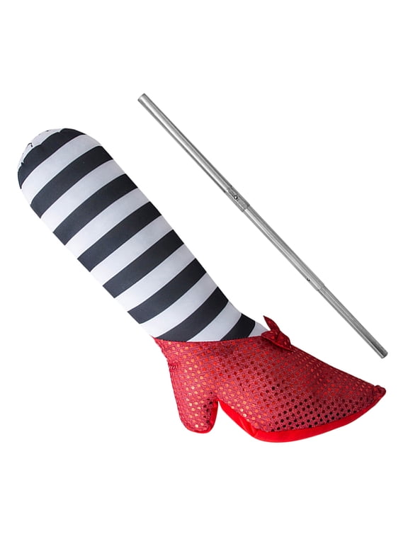 Vibrant Fake Stripe Leg Scary Leg Props with High Heels Red Cloth 1Set