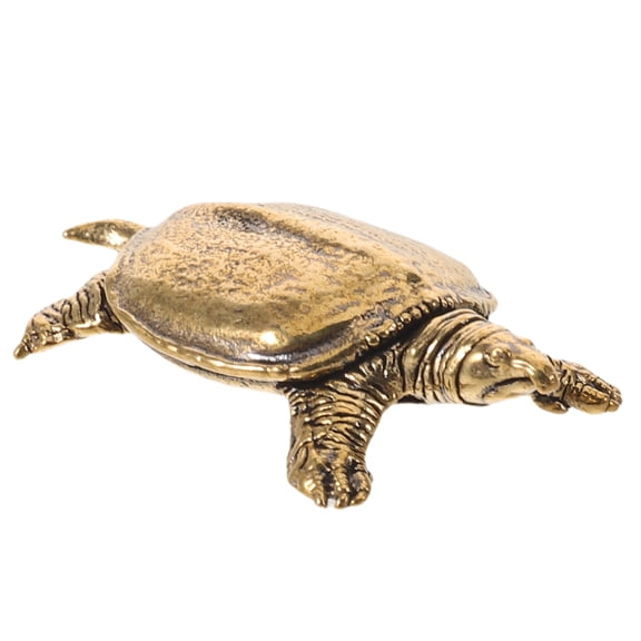 FOMIYES Vintage Golden Brass Tortoise Sculpture Tabletop Decoration