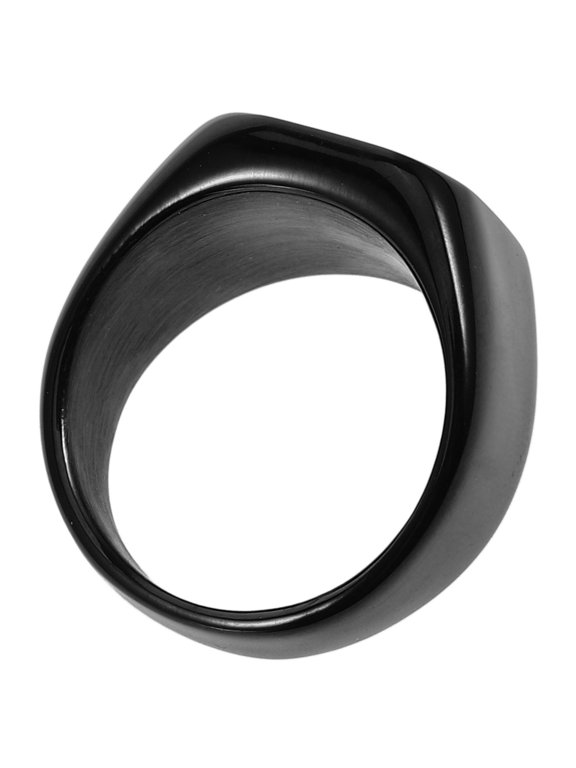 Vintage Style Black Titanium Steel Ring Sturdy Comfortable Finger Decoration