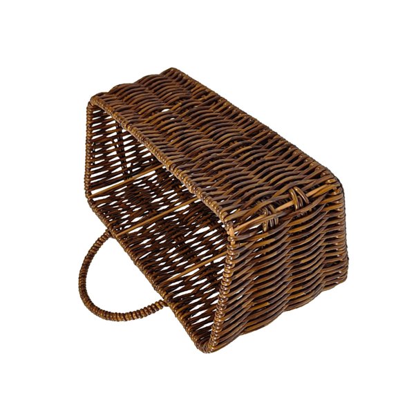 FOMIYES Brown Pe Woven Hanging Basket for Kitchen Wall Vegetables Fruits