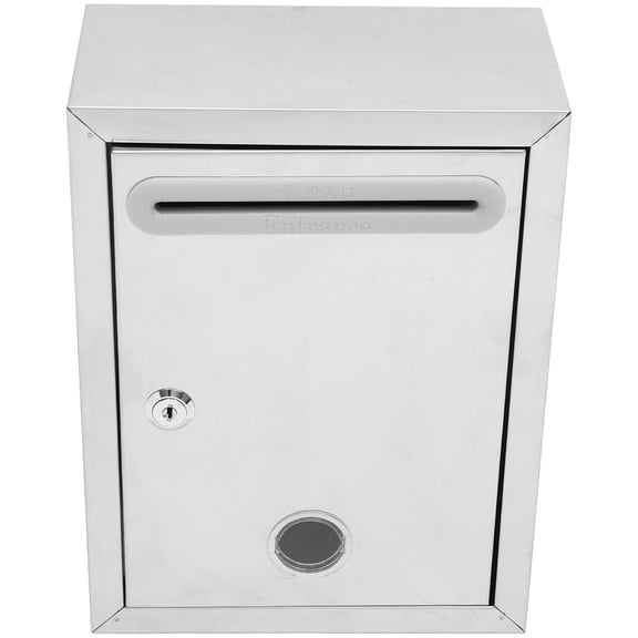 FOMIYES Lockable Wall Mailbox Plated Silver Metal Storage Bin for Office Or Public Use