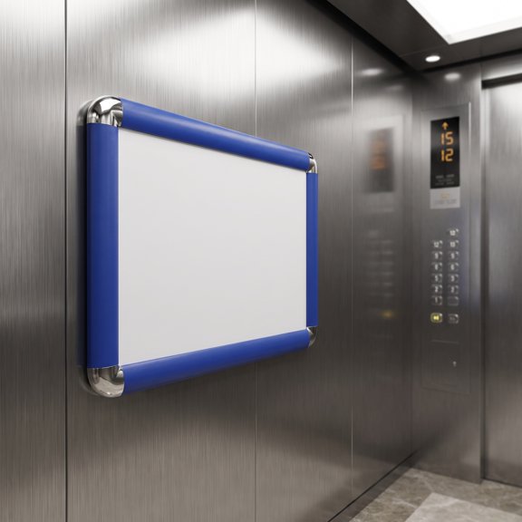 FOMIYES Blue Aluminum Elevator Poster Frame Snap Open for Wall Advertising Display