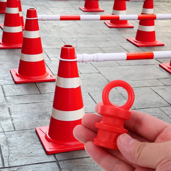 FOMIYES Warning Post Cover Caps, Easy Install PE Accessories for Traffic Facilities and Road Safety