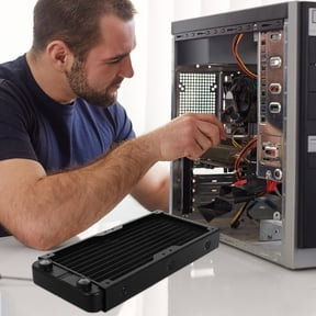 FOMIYES Silent Black Liquid Cooler CPU and GPU Water Cooling Radiator System