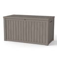 thumbnail image 1 of FOMIYES Waterproof Large Storage Box: Indoor/Outdoor Lockable Storage Container - Doubles As temporary Seating for Garden, Pool, and Patio (150 Gallon, 54.25x28.74x26.50in), 1 of 7