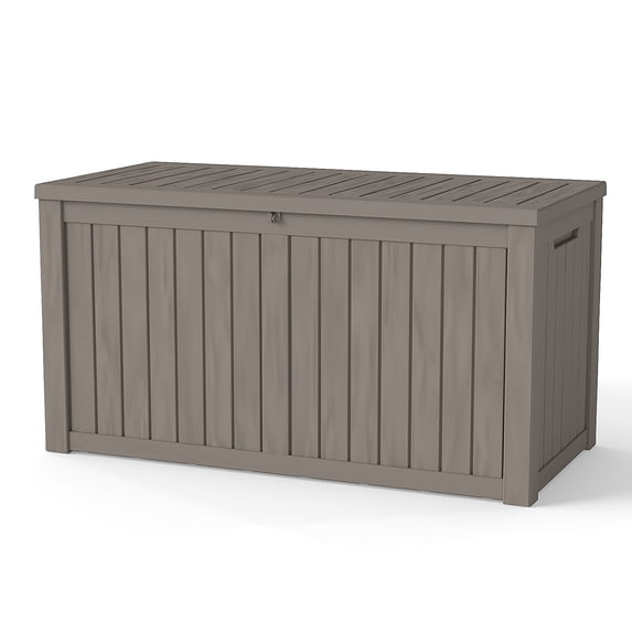 FOMIYES Waterproof Large Storage Box: Indoor/Outdoor Lockable Storage Container - Doubles As temporary Seating for Garden, Pool, and Patio (150 Gallon, 54.25x28.74x26.50in)
