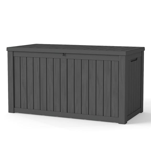 FOMIYES Waterproof Large Storage Box: Indoor/Outdoor Lockable Storage Container - Doubles As temporary Seating for Garden, Pool, and Patio (150 Gallon, 54.25x28.74x26.50in)