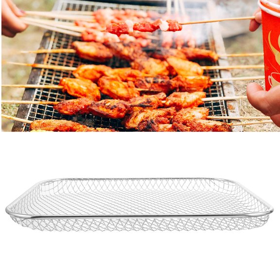 FOMIYES Well Made Stainless Steel Bbq Mesh Grill Rack for Vegetables Meat and Fish Cooking