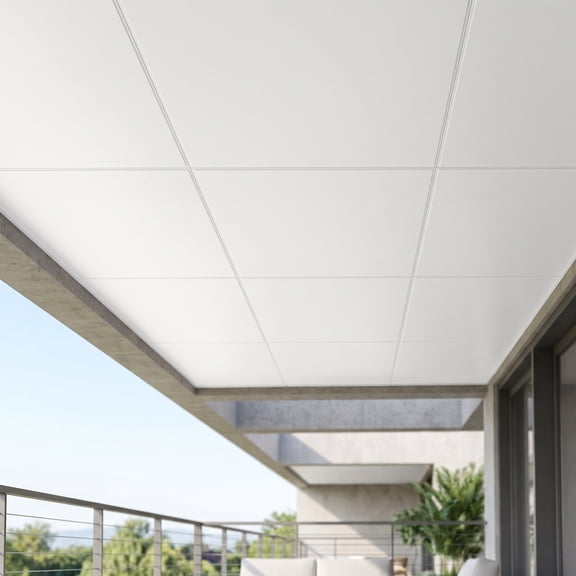FOMIYES White Aluminum Ceiling Panels with Structure for Bathroom, Kitchen, Balcony and Home Interior Decoration