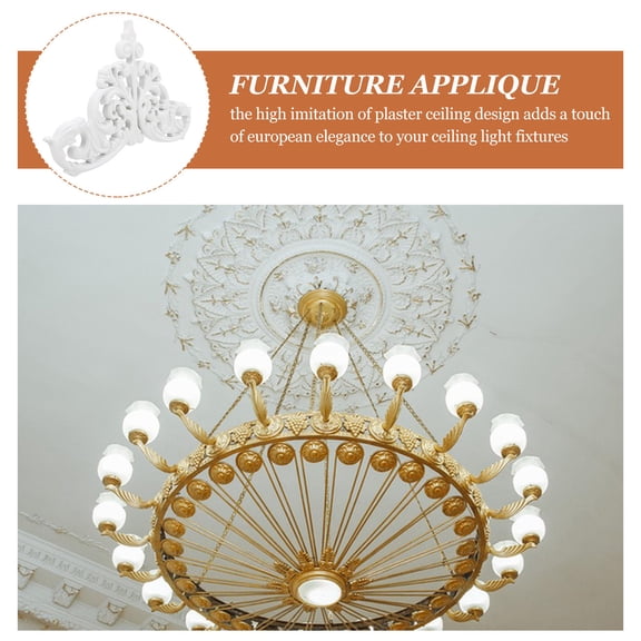 FOMIYES Ceiling Light Cover Plate Ceiling Onlay Appliques White Ps 1Set European Style