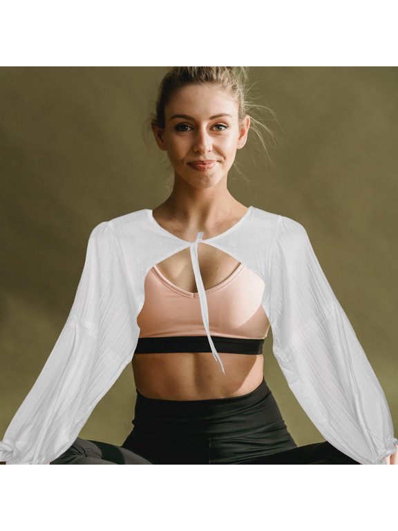 White Chiffon Detachable Blouse Collar with Lantern Sleeves, Soft Comfortable Decorative Accessory for Women